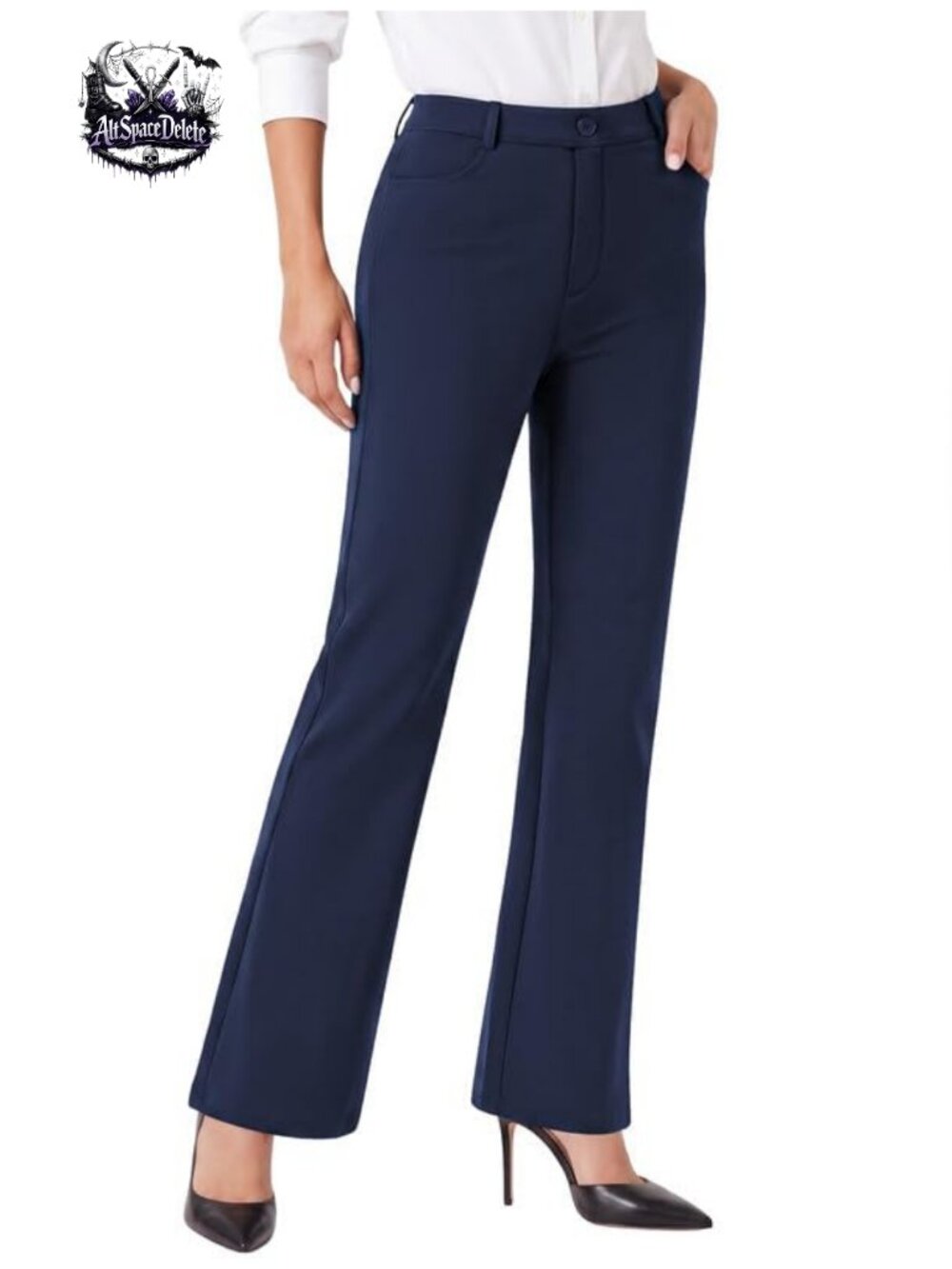 Women's Stretchy Pull On Flare Dress Pants Yoga Work Trousers